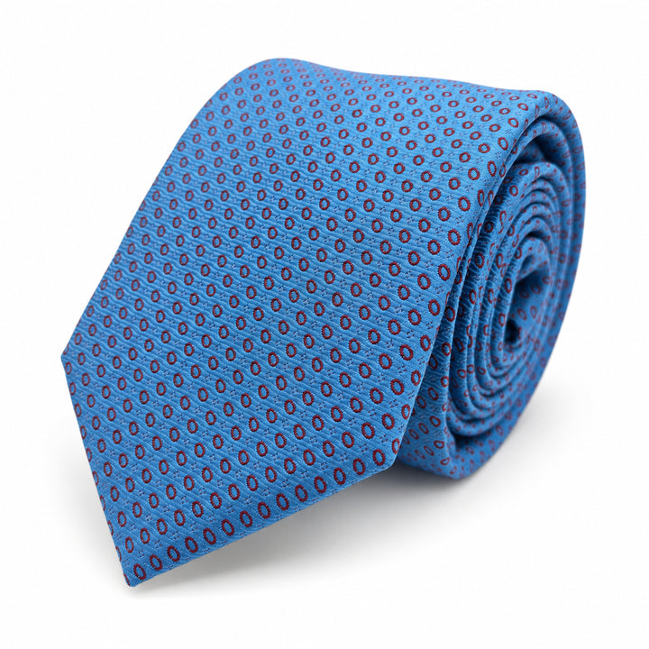 Blue Pink Dot Tie & Pocket Square