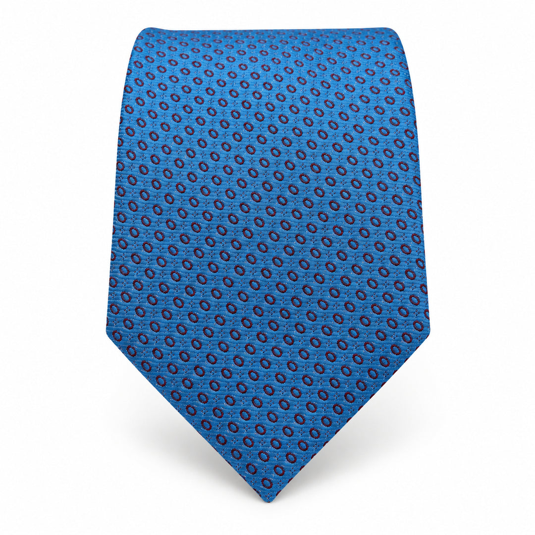 Blue Pink Dot Tie & Pocket Square