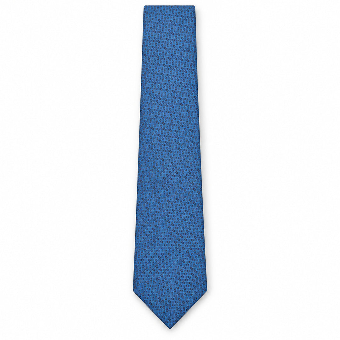 Blue Pink Dot Tie & Pocket Square