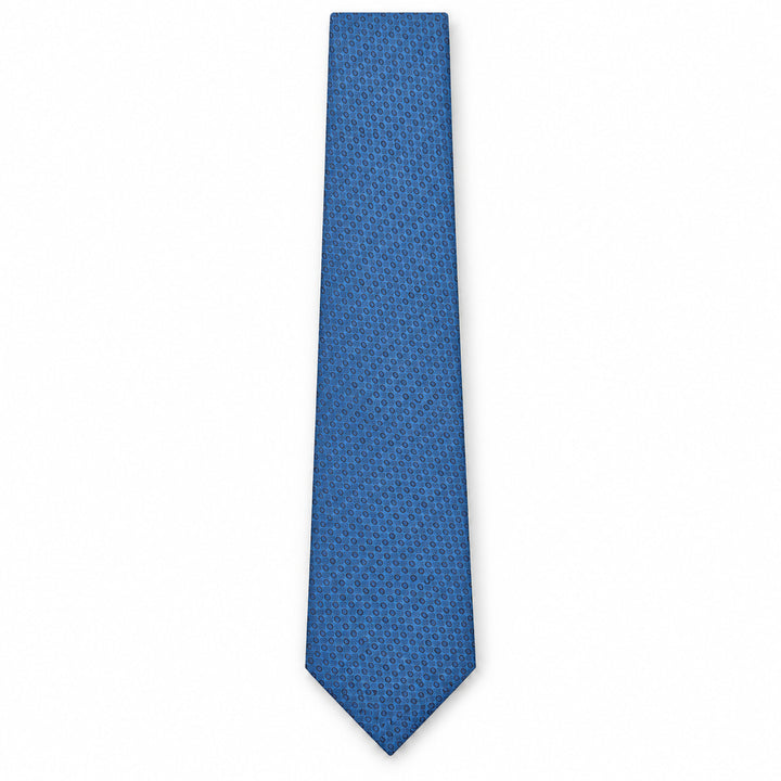 Blue Pink Dot Tie & Pocket Square