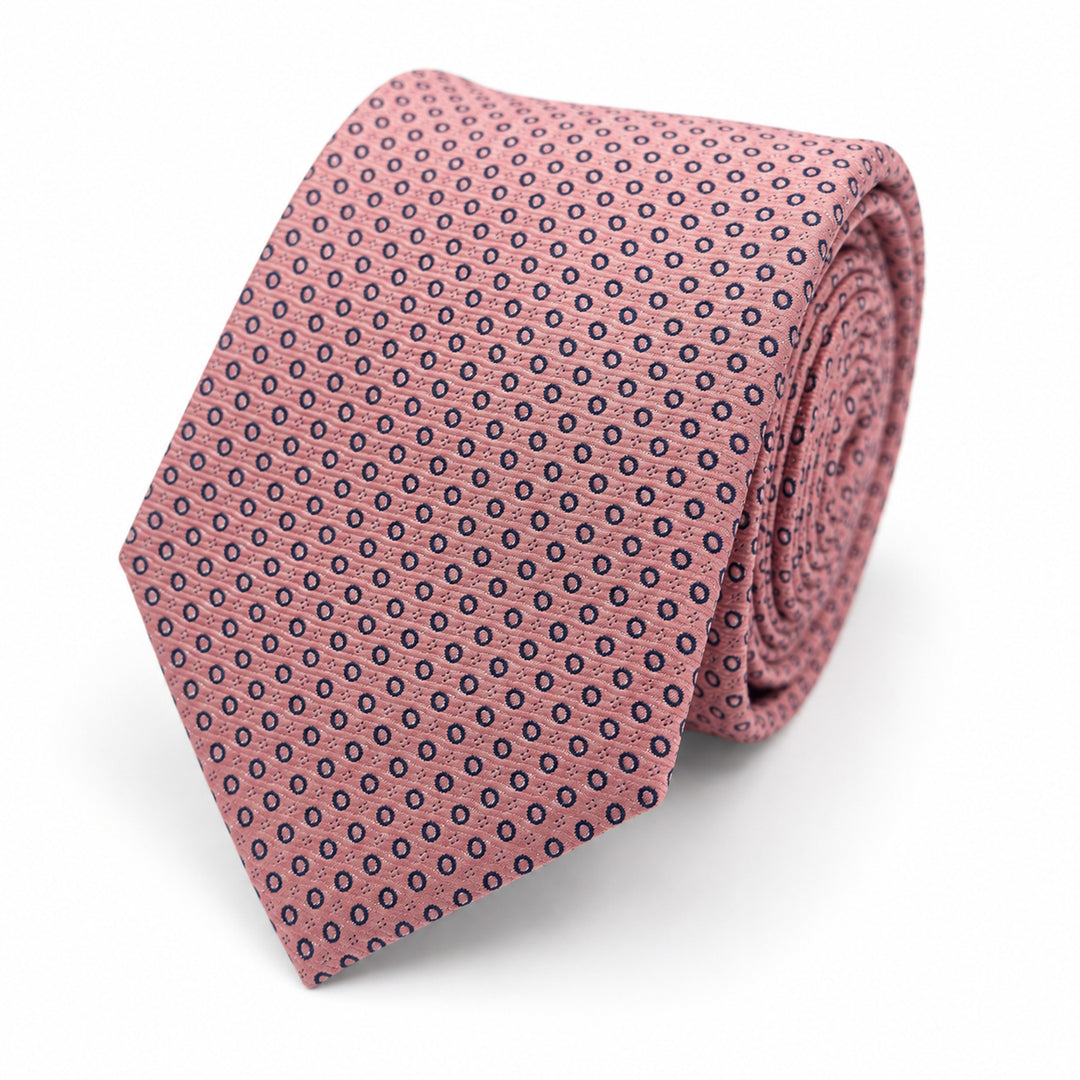 Pink Navy Dot Tie & Pocket Square