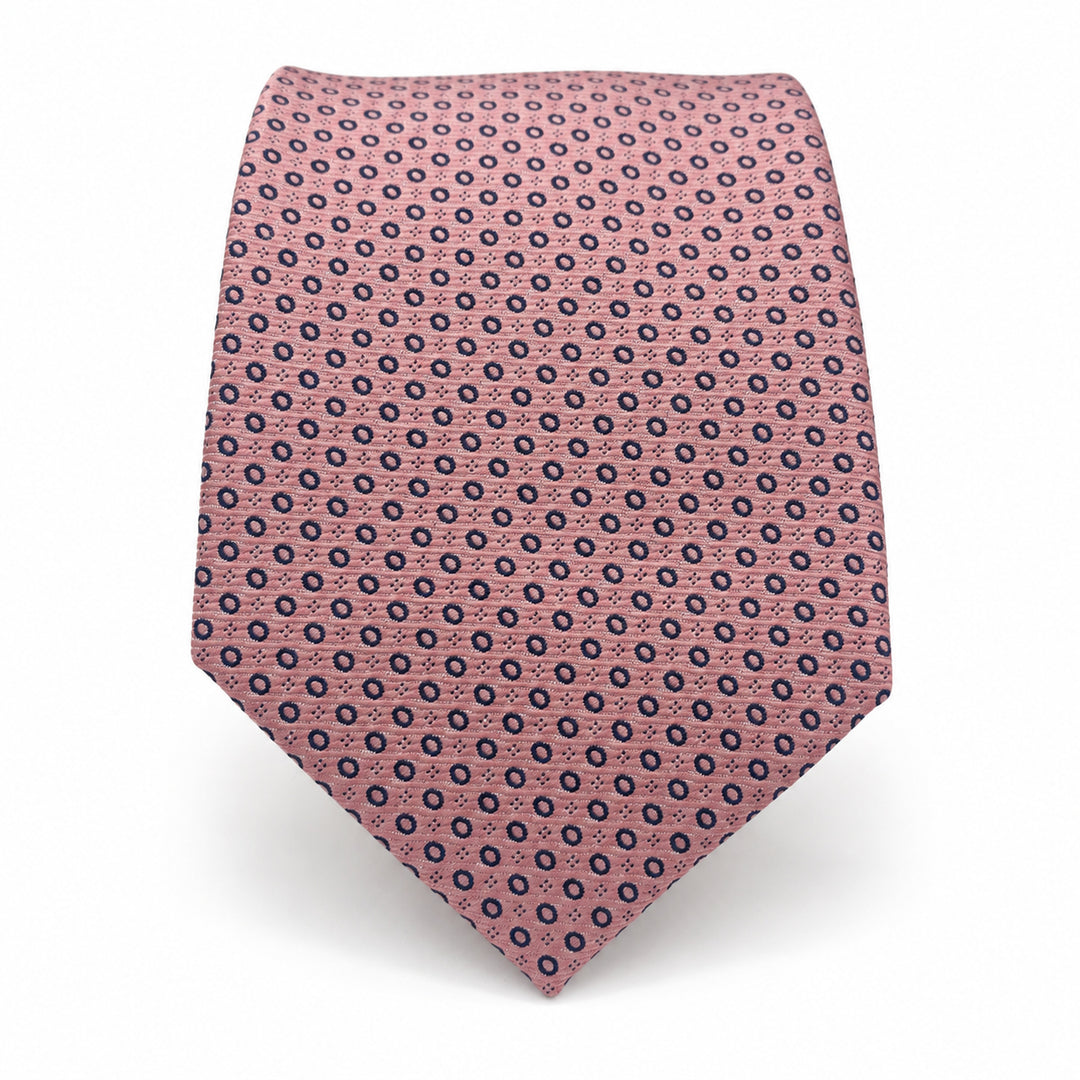 Pink Navy Dot Tie & Pocket Square