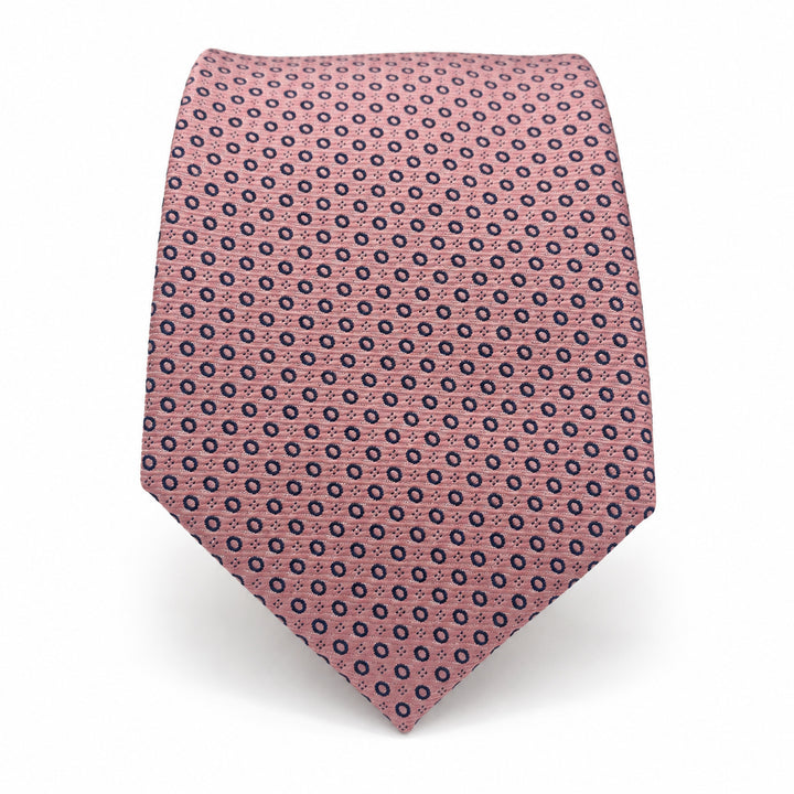 Pink Navy Dot Tie & Pocket Square