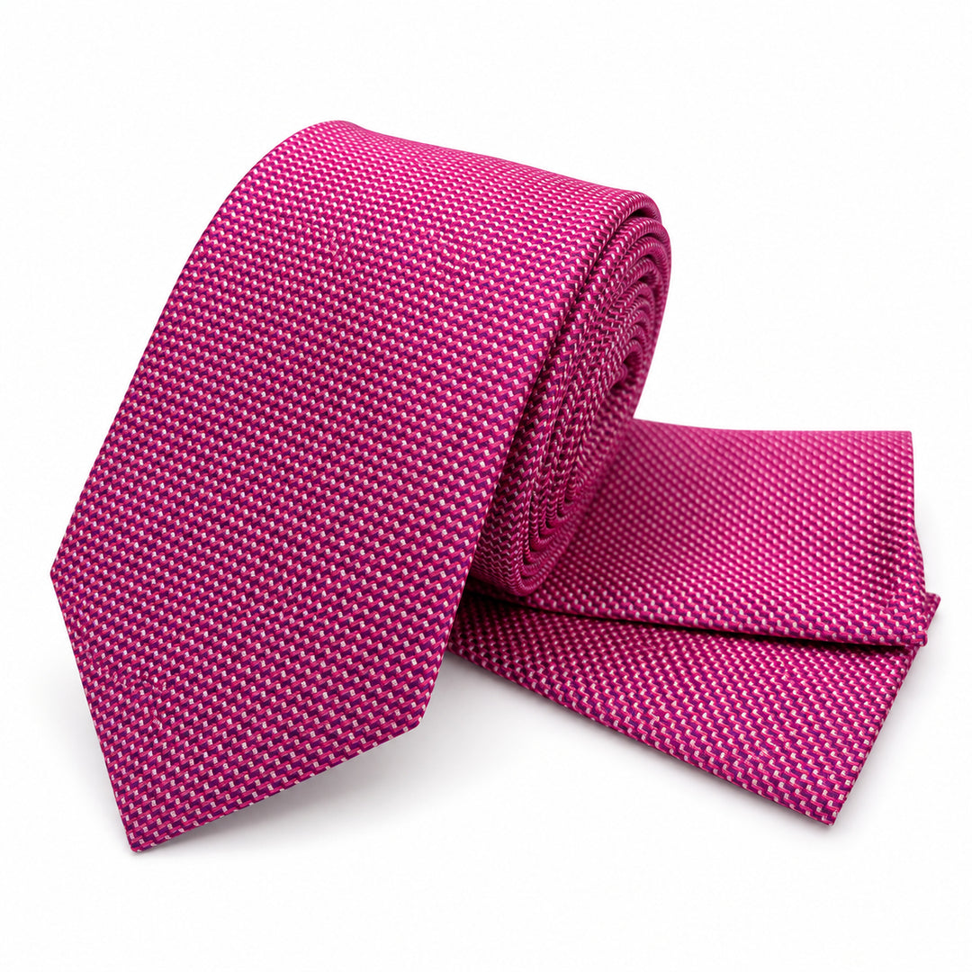 Pink Micro Pattern Tie & Pocket Square