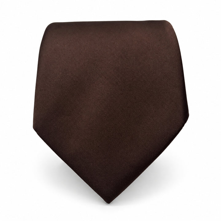 Brown Satin Tie & Pocket Square