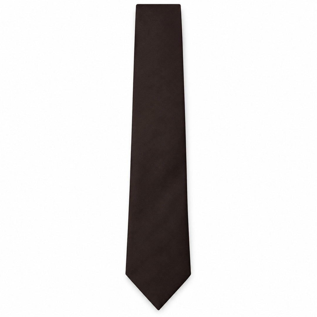 Brown Satin Tie & Pocket Square