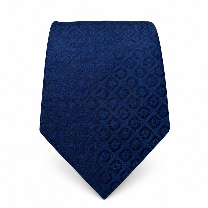 Navy Square Print Tie and Pocket Square