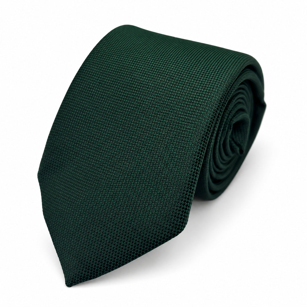 Forest Green Textured Tie and Pocket Square