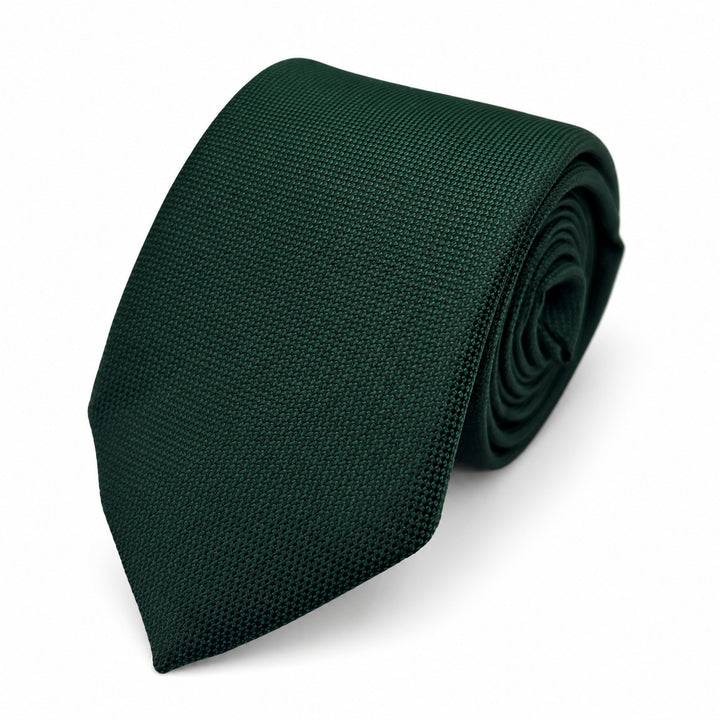 Forest Green Textured Tie and Pocket Square