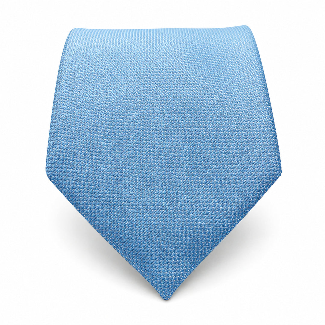 Sky Blue Textured Tie and Pocket Square