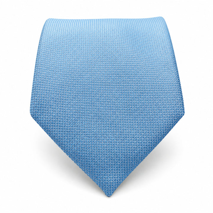 Sky Blue Textured Tie and Pocket Square