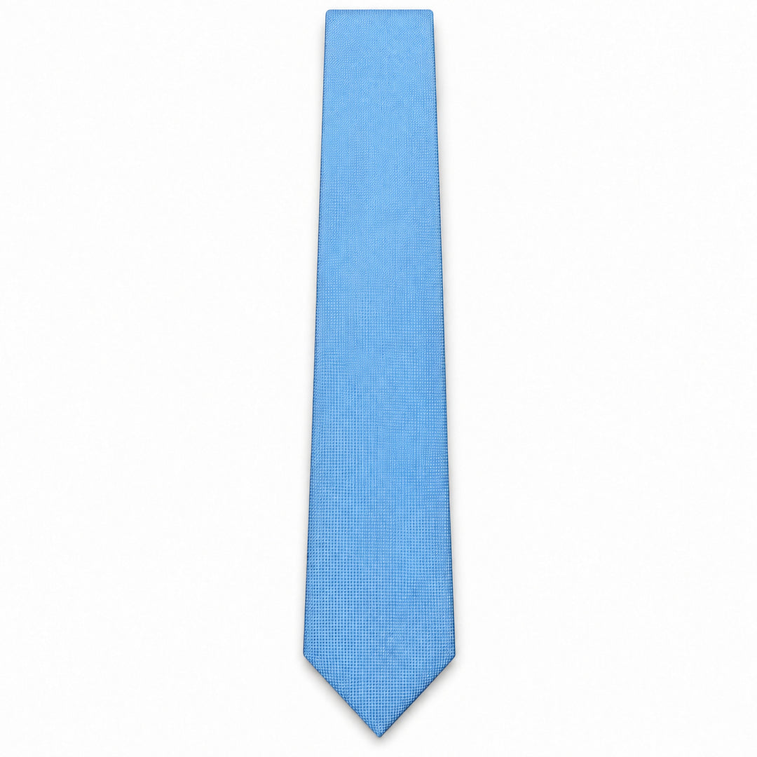Sky Blue Textured Tie and Pocket Square