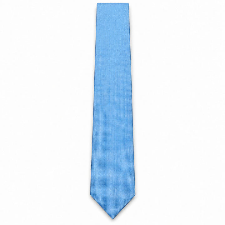 Sky Blue Textured Tie and Pocket Square