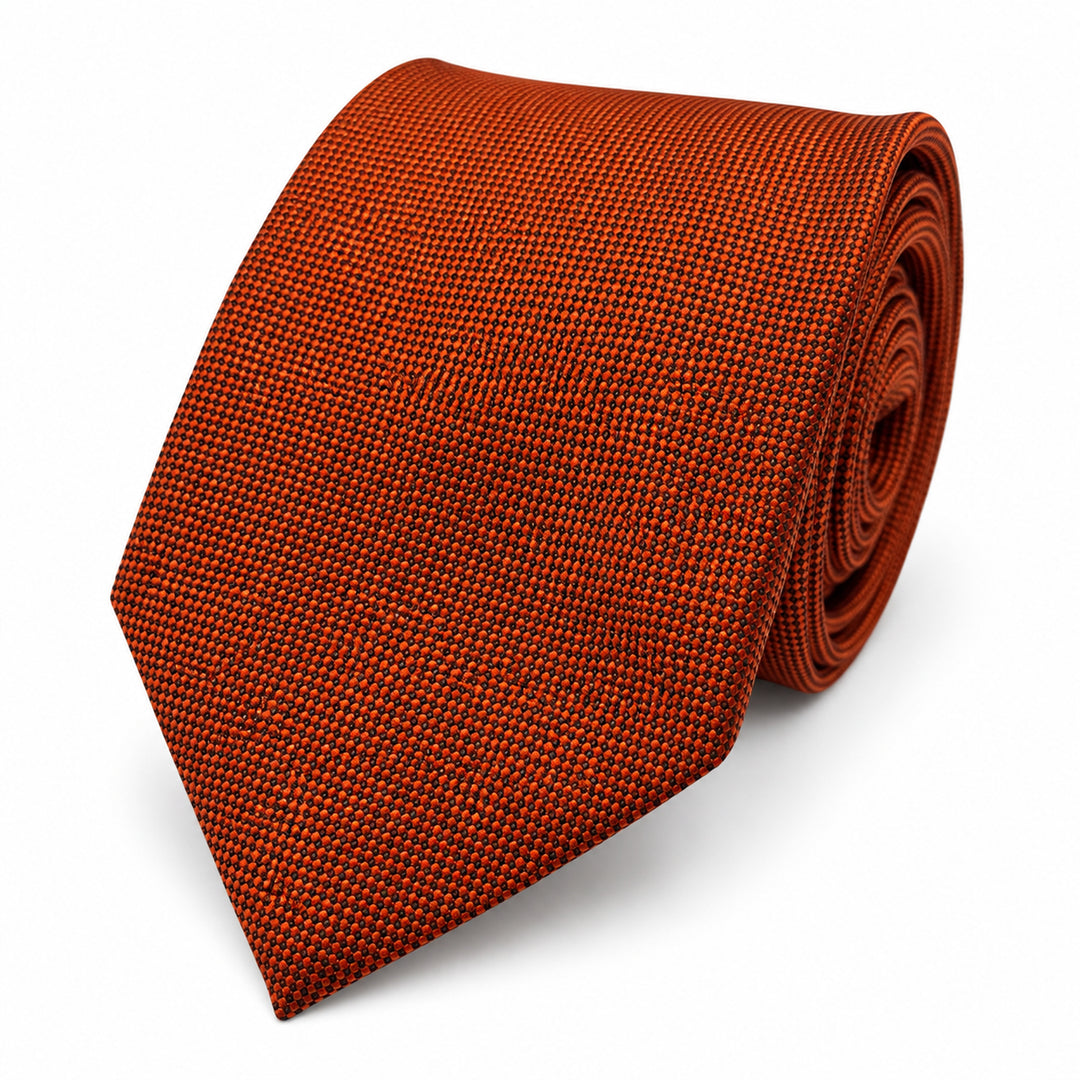 Rust Orange Tie and Pocket Square