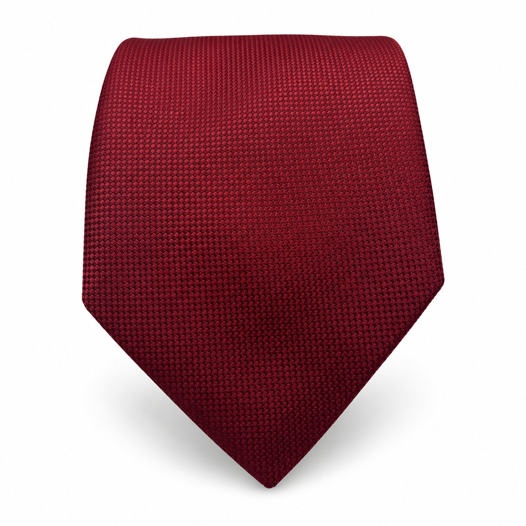 Burgundy Textured Tie and Pocket Square