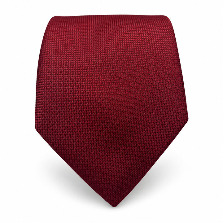 Burgundy Textured Tie and Pocket Square