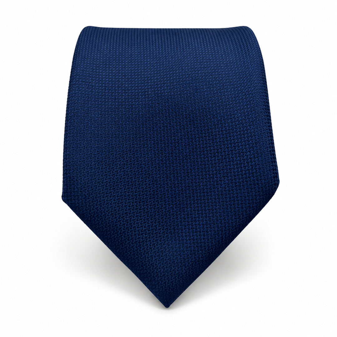 Navy Textured Tie and Pocket Square