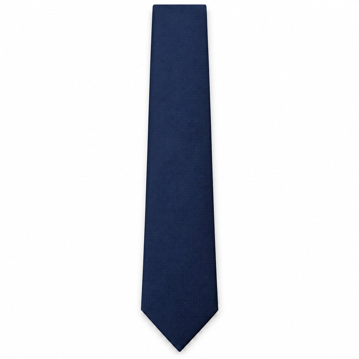 Navy Textured Tie and Pocket Square