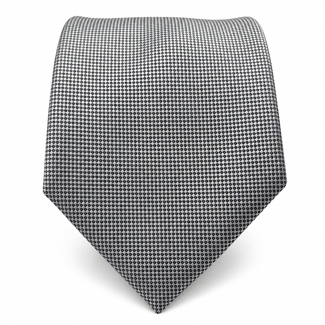 Silver Textured Tie and Pocket Square