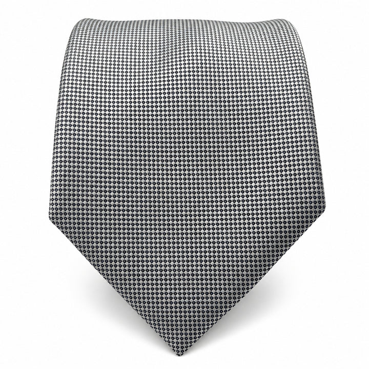 Silver Textured Tie and Pocket Square