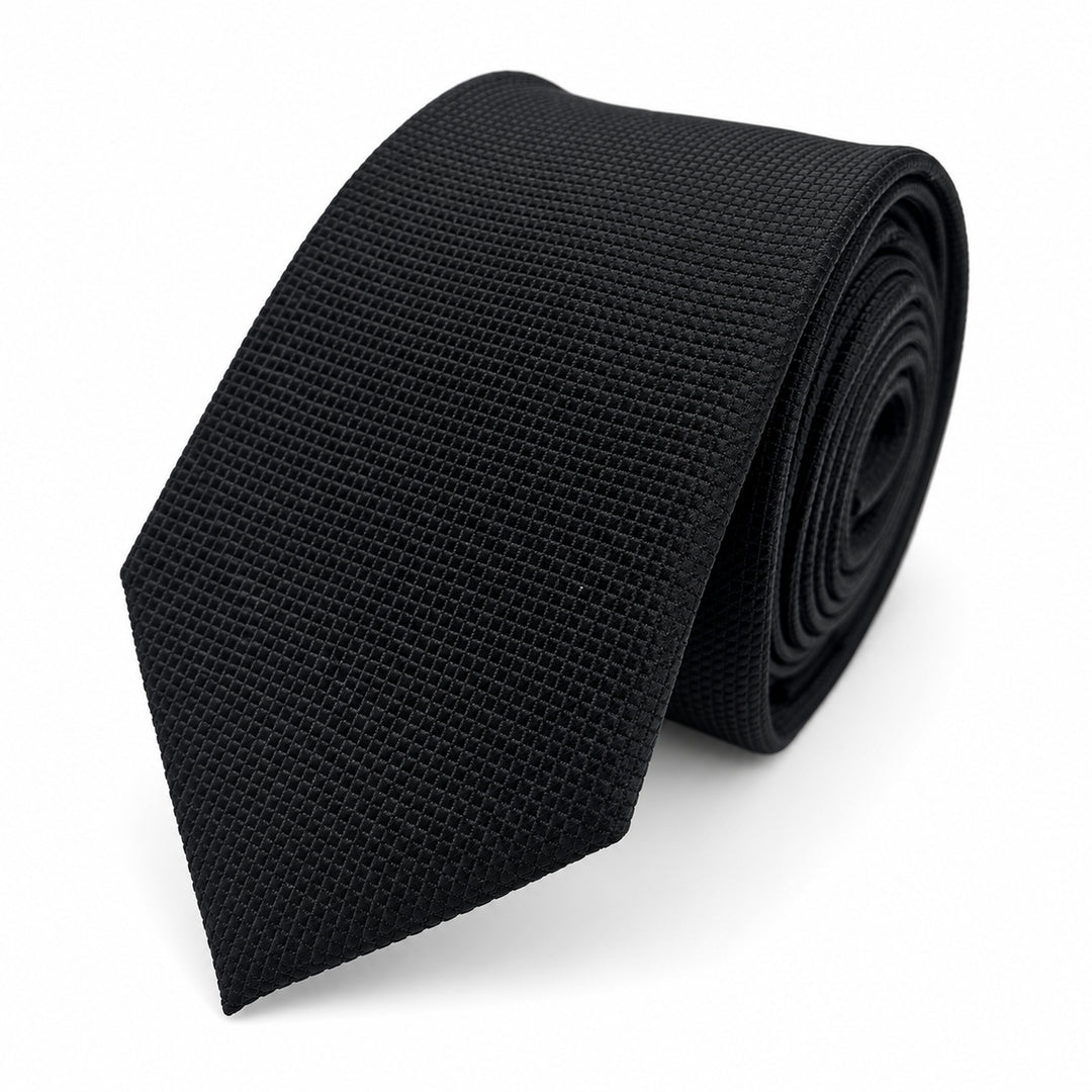 Black Grid Weave Tie
