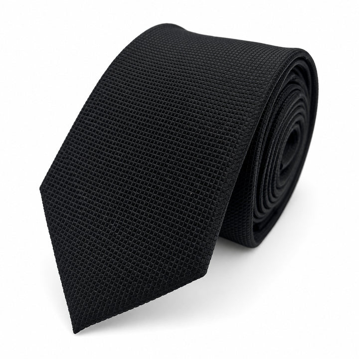 Black Grid Weave Tie