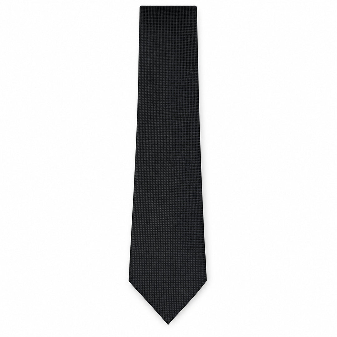 Black Grid Weave Tie