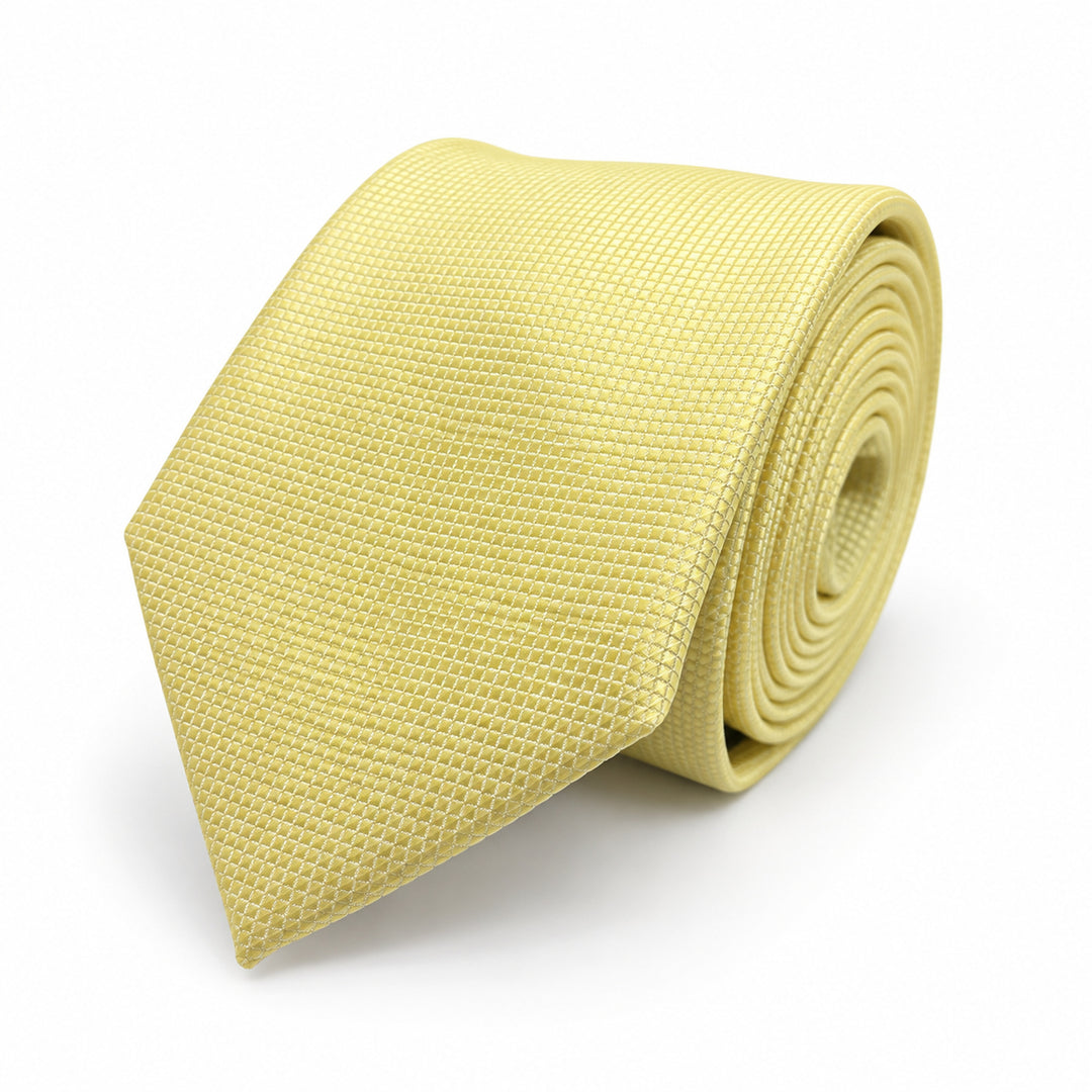 Yellow Textured Tie & Pocket Square