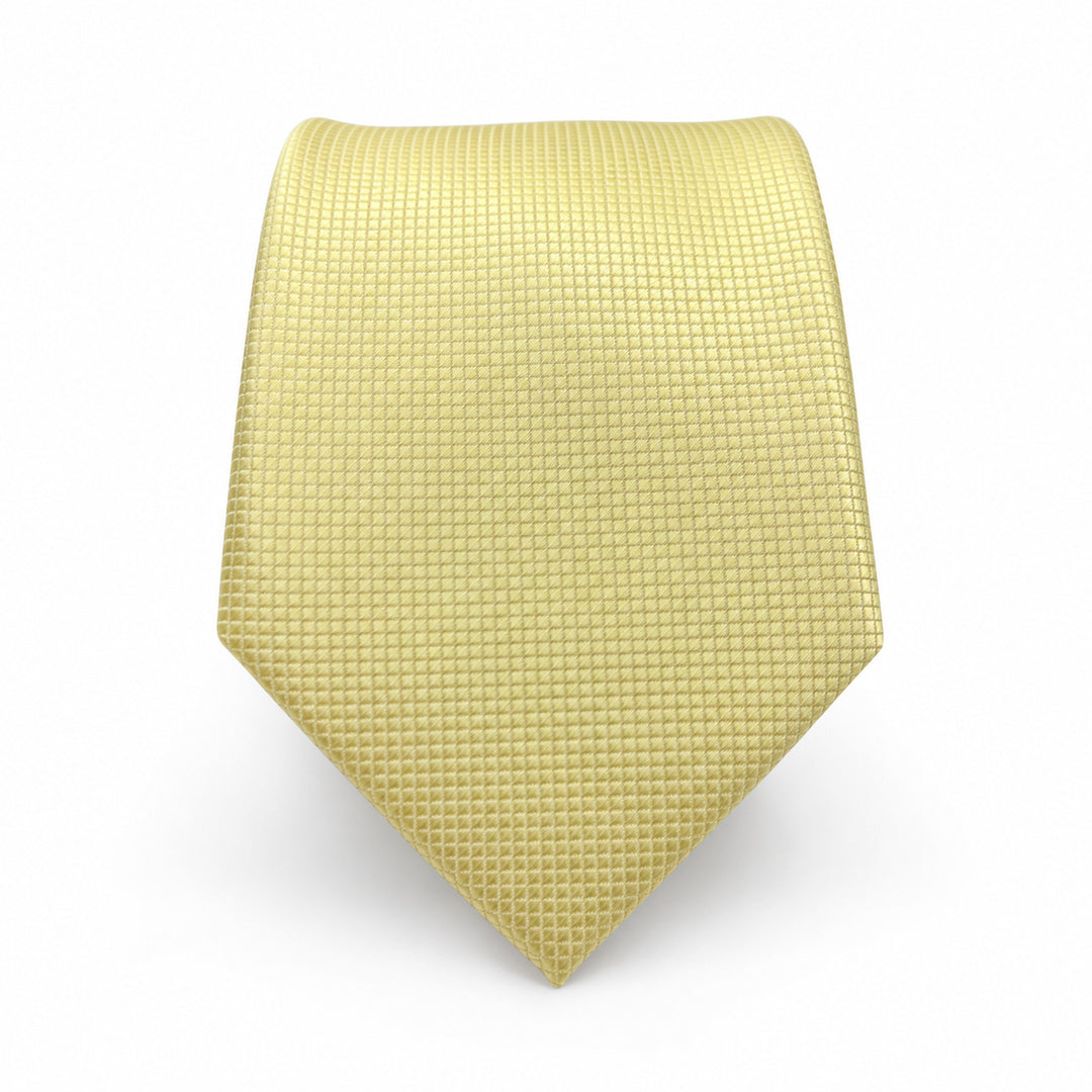 Yellow Textured Tie & Pocket Square