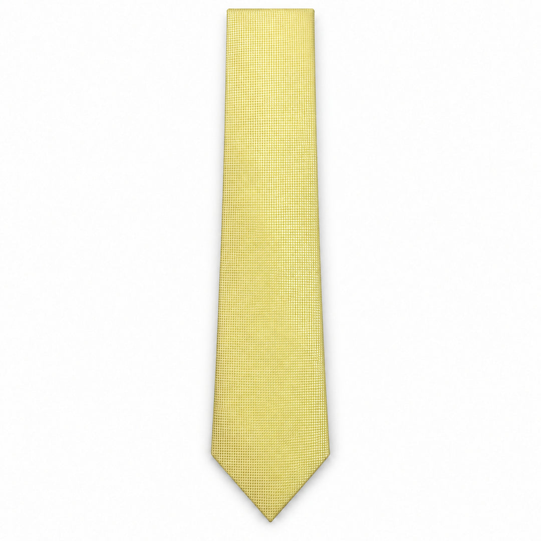 Yellow Textured Tie & Pocket Square