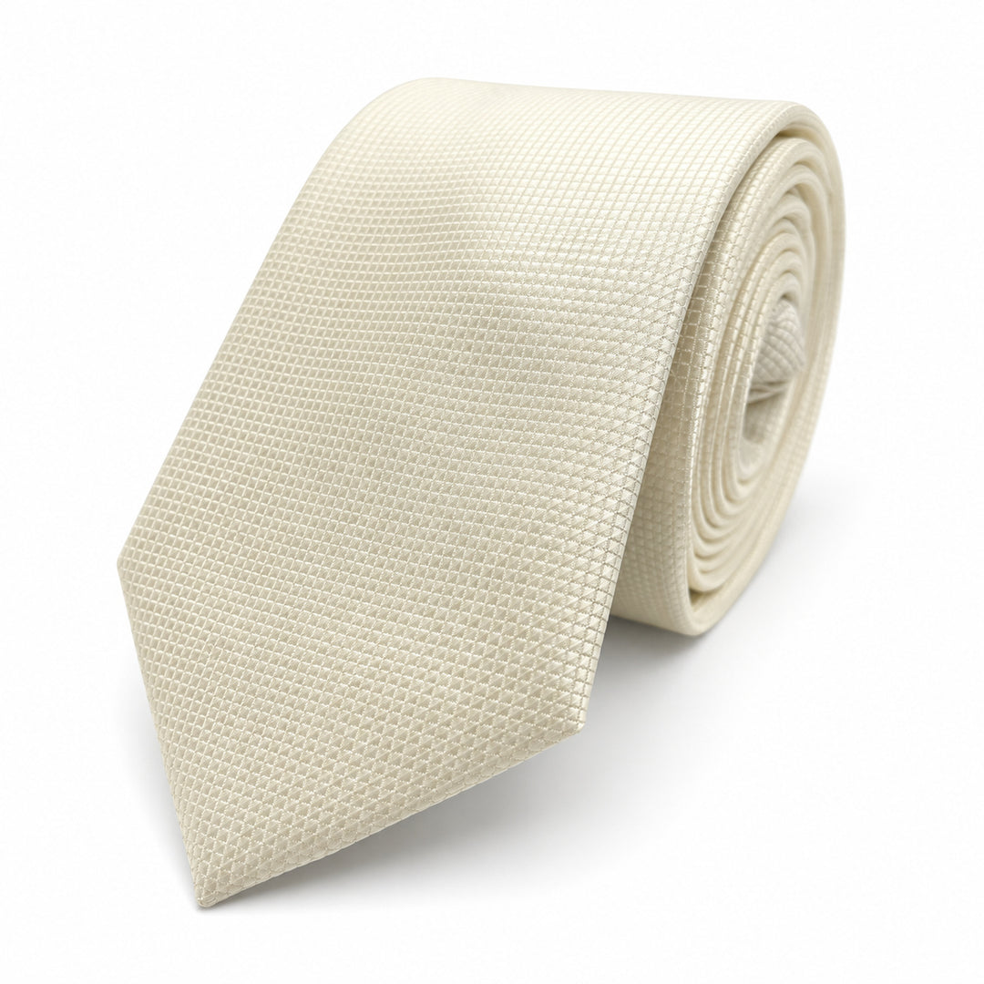Ivory Textured Tie & Pocket Square