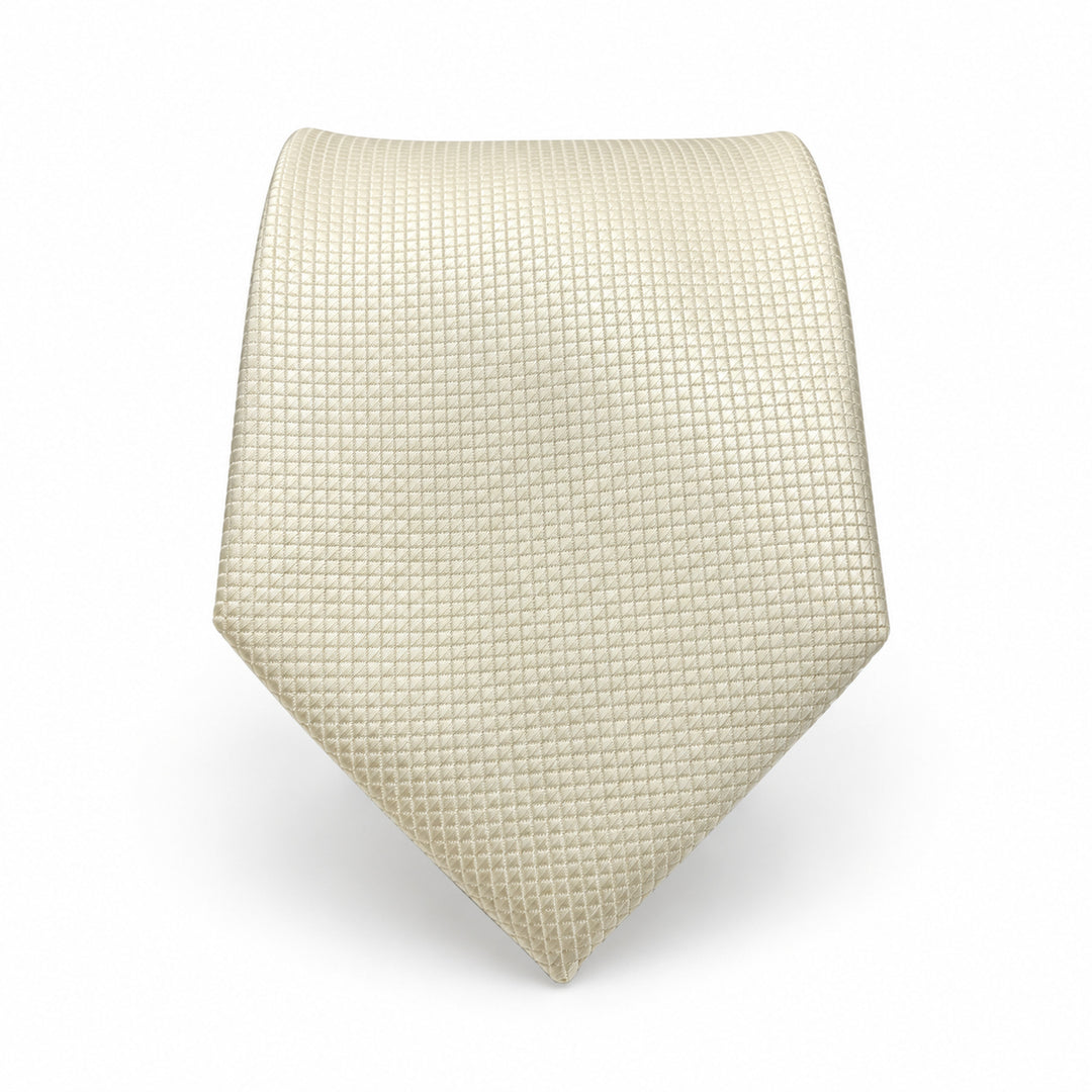 Ivory Textured Tie & Pocket Square