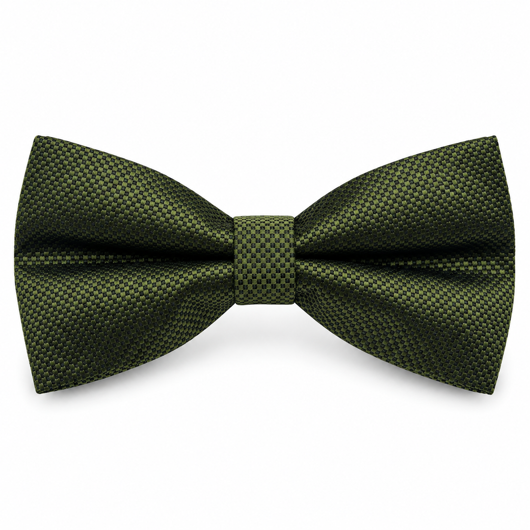 Olive Green Textured Bow Tie