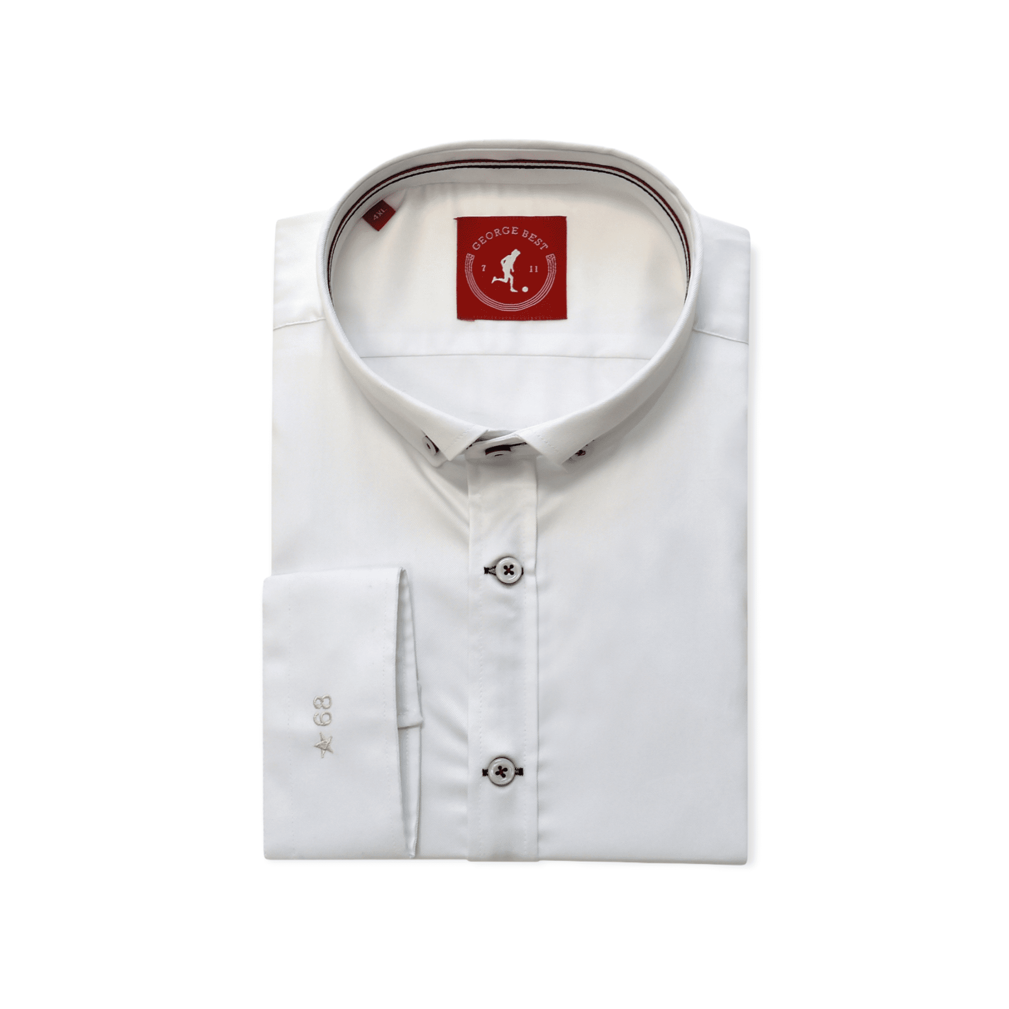 Tailored Fit White Cotton Shirt With Button Down Collar