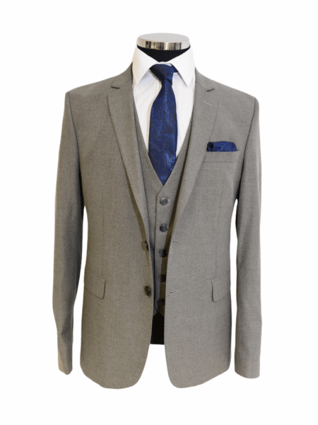 Suits Distributors Cork - Wedding Business Corporate Graduation Suits Cork - Roberto Gallini Light Grey Three Piece Suit 1