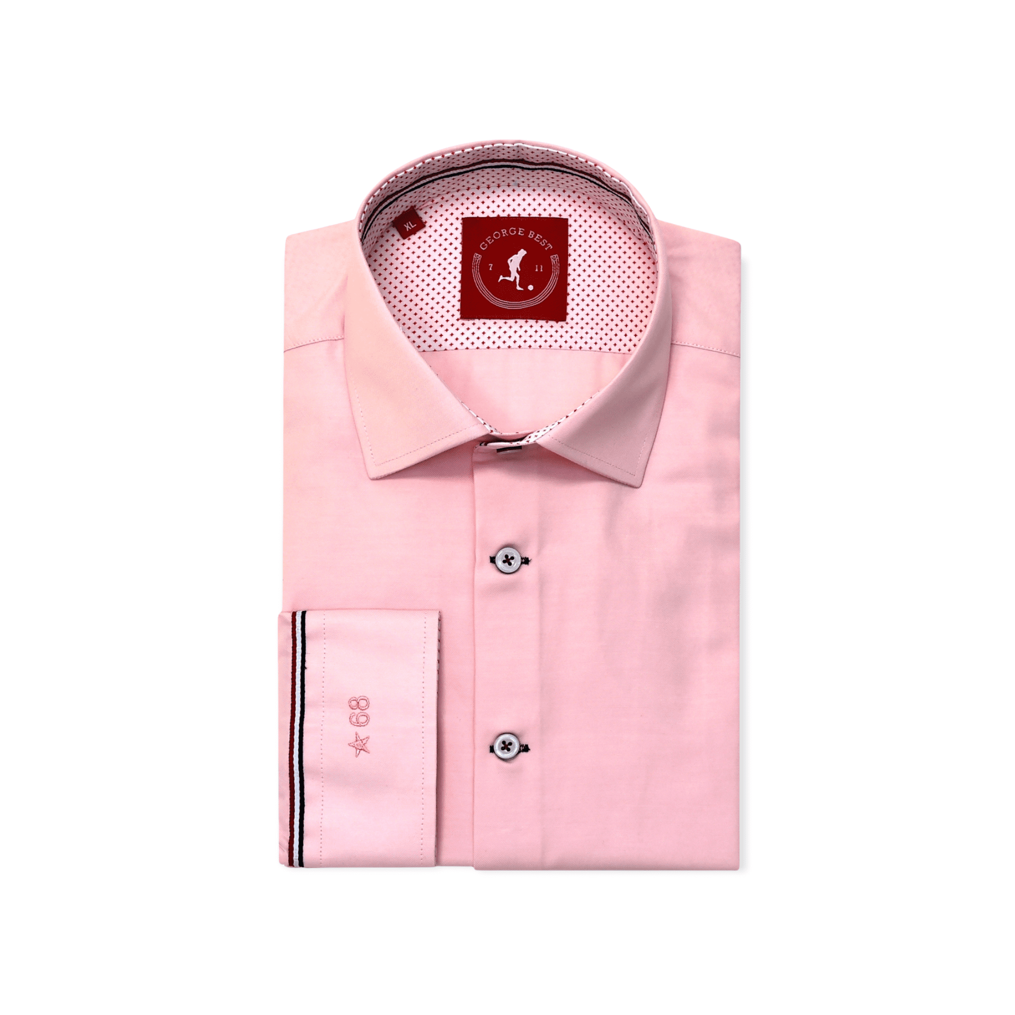 United Tailored Fit Cotton Pink Blue Shirt