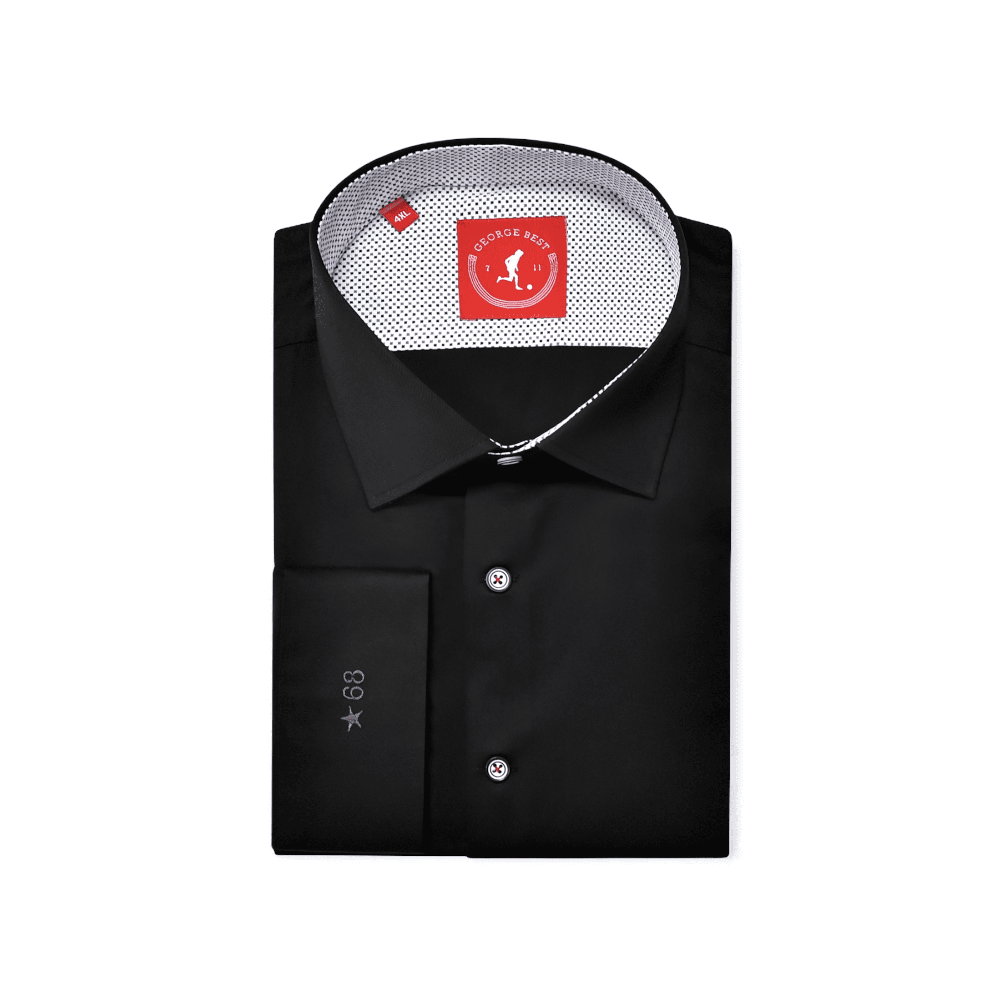 Tailored Fit Black Shirt With Cross Print