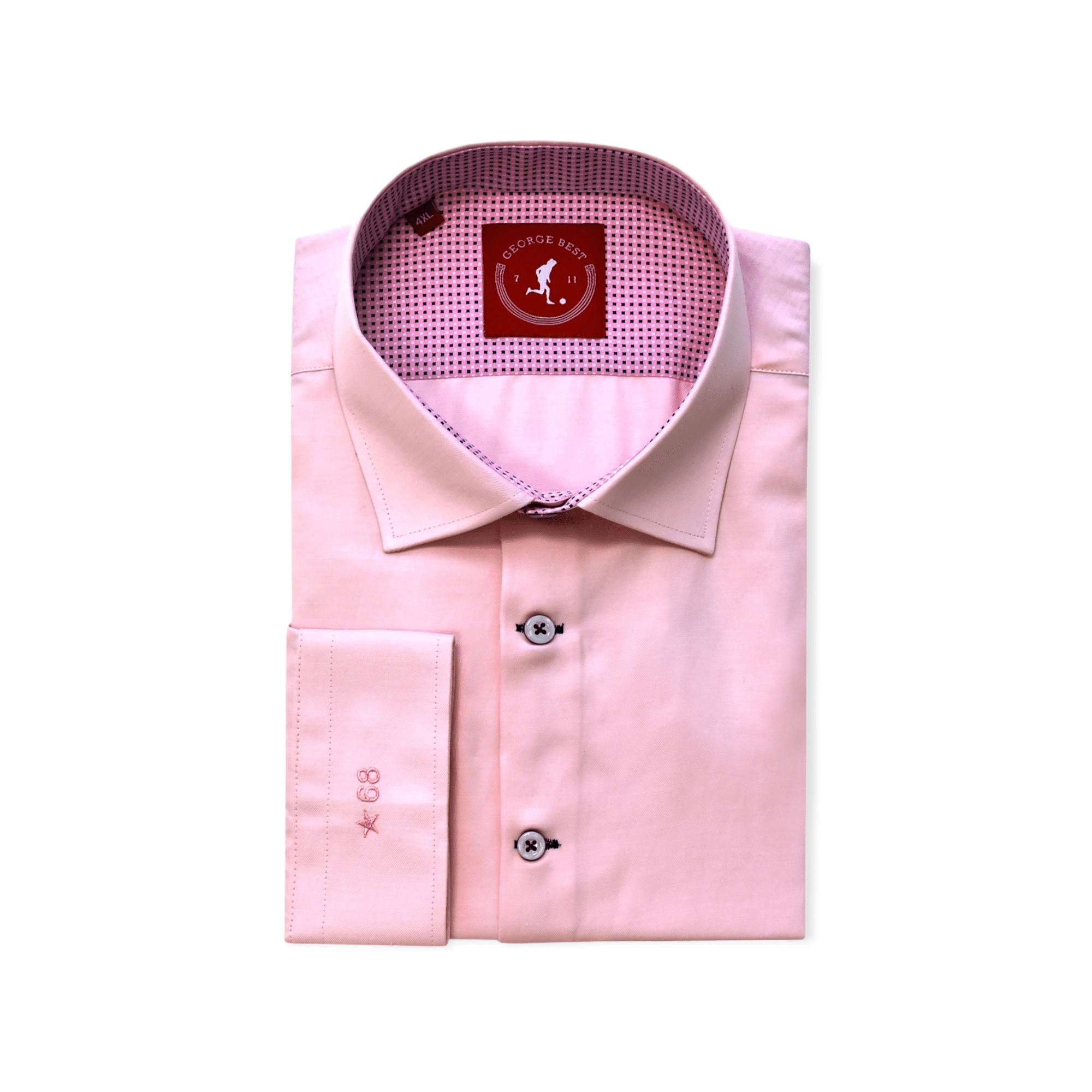 Tailored Fit Pink Shirt With Cross Print