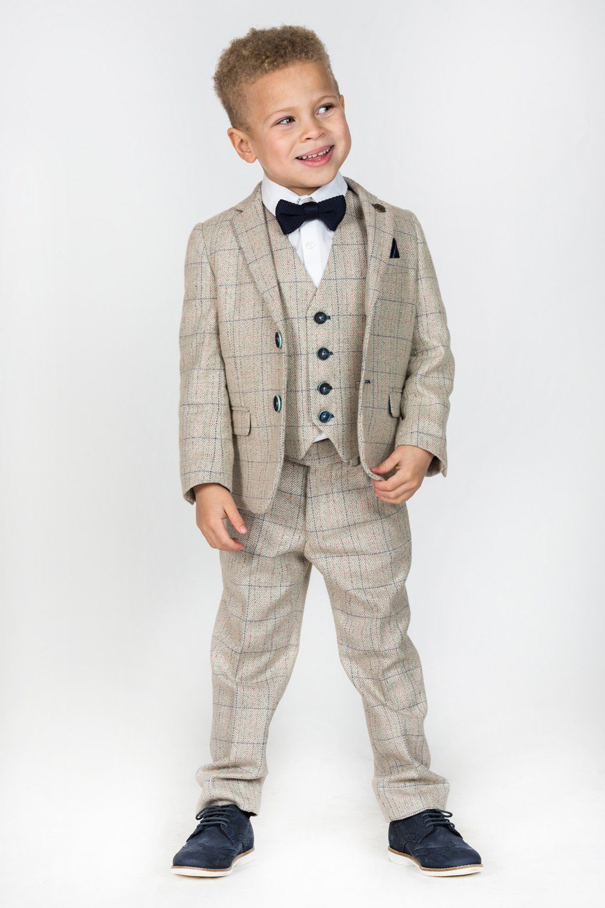 Harding Children’s Cream Tweed Check Three Piece Suit