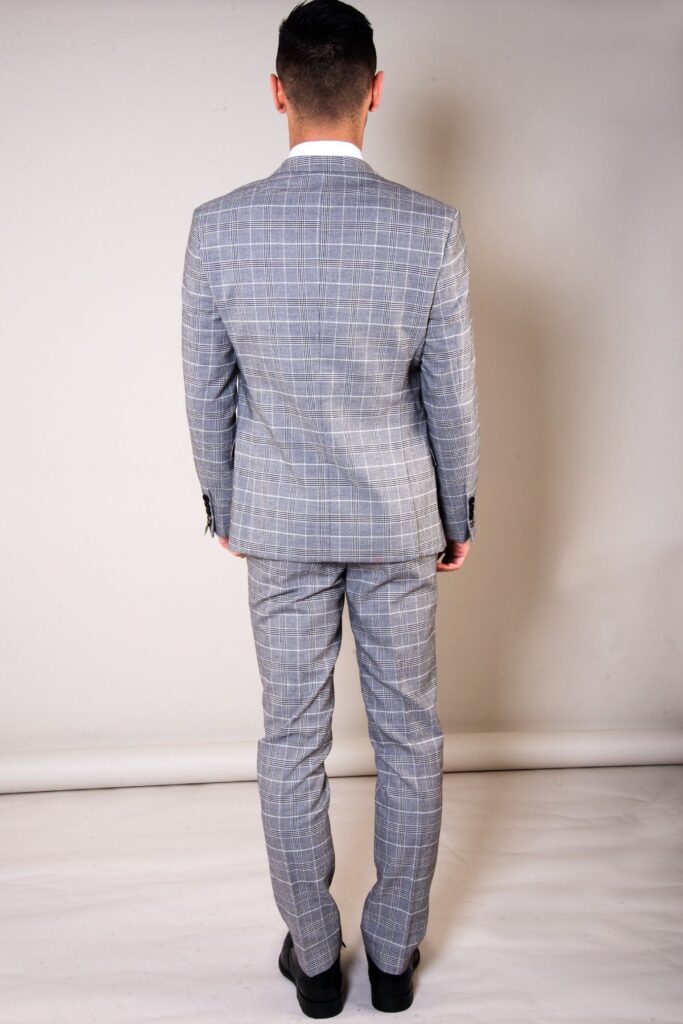 Ross Grey Check Three Piece Suit