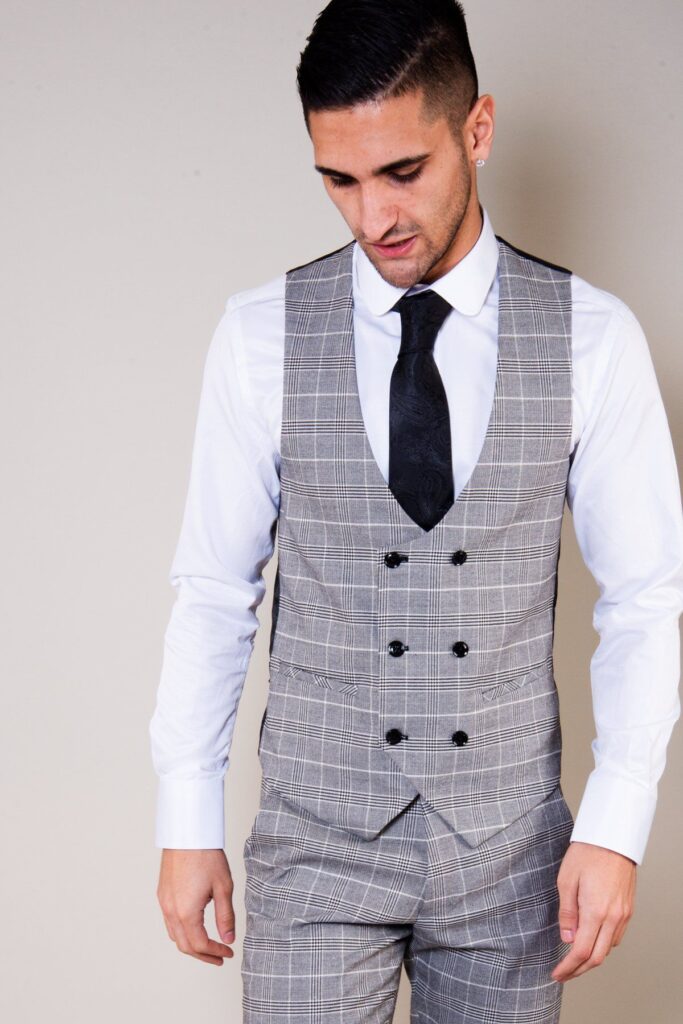 Ross Grey Check Three Piece Suit