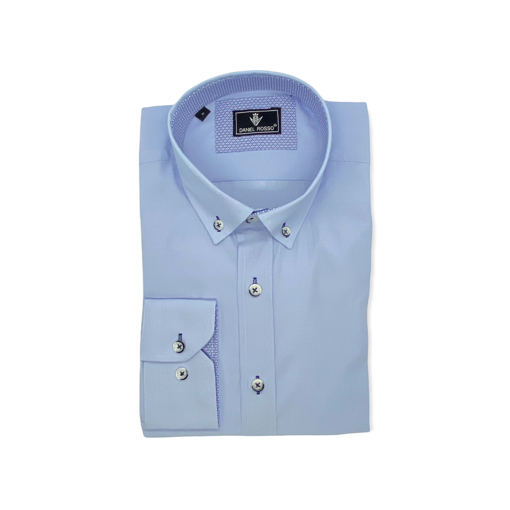 Blue Shirt With Button Down Collar