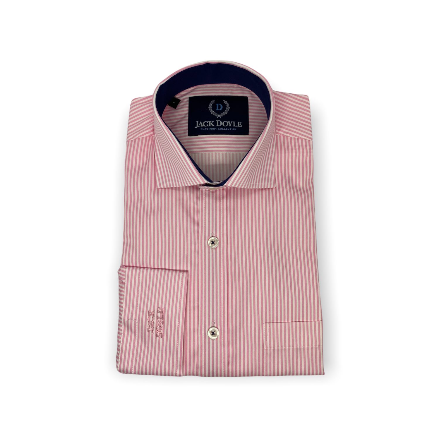 Pink Striped Shirt With Chest Pocket